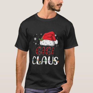 Gigi Claus Christmas Santa Hat Buffalo Matching Fa T-Shirt