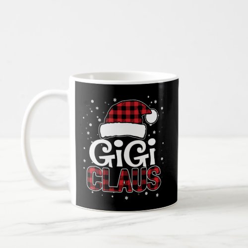 Gigi Claus Christmas Santa Hat Buffalo Plaid Match Coffee Mug