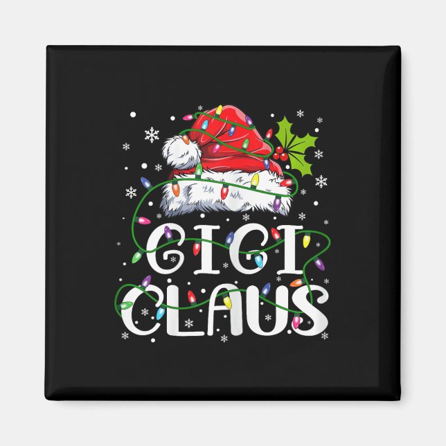 Gigi Claus Christmas Santa Hat Matching Family Xma Magnet (Front)