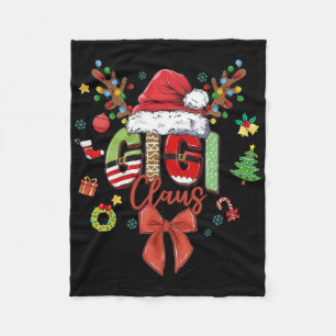 Gigi Claus Coquette Christmas Matching Family Xmas Fleece Blanket