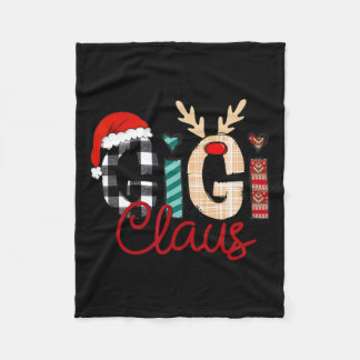 Gigi Claus Reindeer Christmas Fleece Blanket