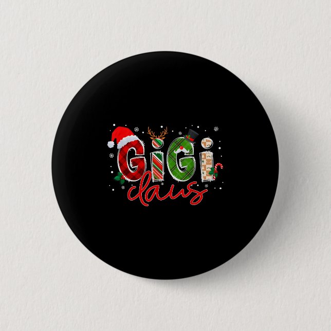 Gigi Claus Santa Claus Family Matching Christmas P Button (Front)