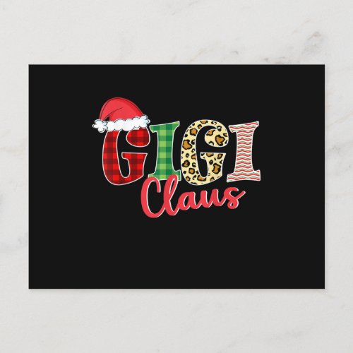 Gigi Claus Santa Hat Funny Xmas Pajama Clothing Invitation Postcard