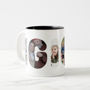 Gigi Custom Photo Collage Personalized Grandma Two-Tone Coffee Mug