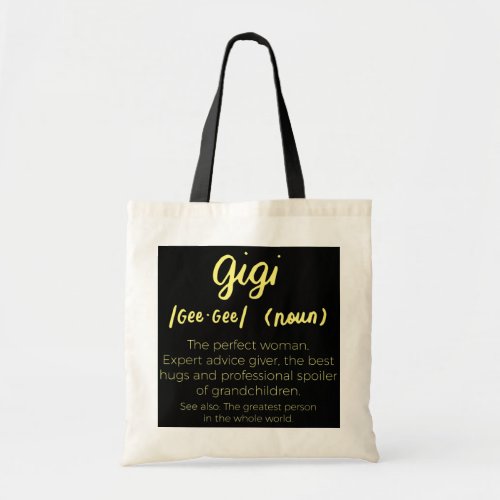 Gigi Definition Gigi Gifts for Grandma Birthday Tote Bag