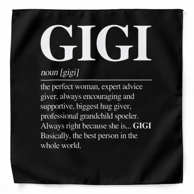Gigi Definition Grandma Mother Day Gifts Women Bandana (Front)