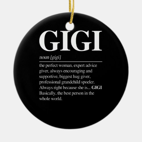 Gigi Definition Grandma Mother Day Gifts Women Ceramic Ornament