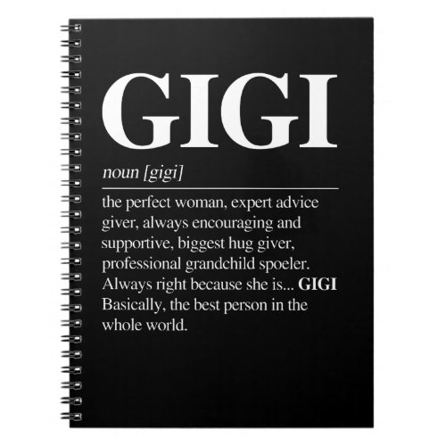 Gigi Definition Grandma Mother Day Gifts Women Notebook