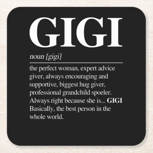 Gigi Definition Grandma Mother Day Gifts Women Square Paper Coaster