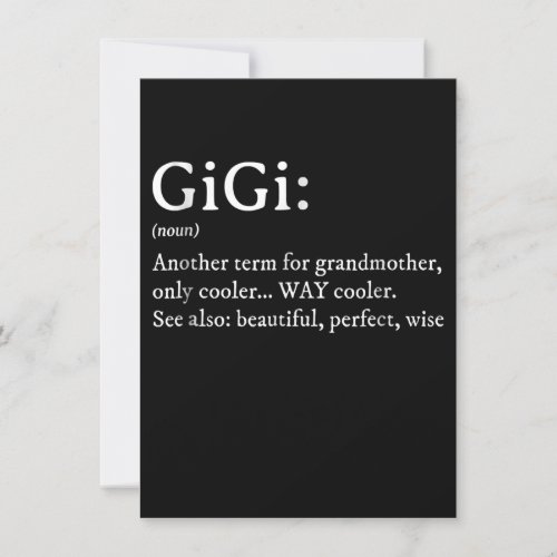 Gigi Definition T Women Gigi Gift Grandma Birthday Invitation