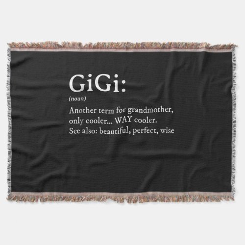 Gigi Definition T Women Gigi Gift Grandma Birthday Throw Blanket