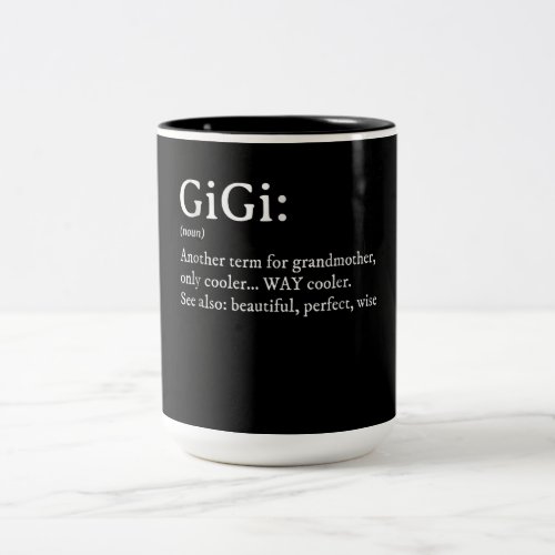 Gigi Definition T Women Gigi Gift Grandma Birthday Two_Tone Coffee Mug