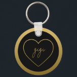 Gigi Elegant Golden Gradient Heart Grandma Gift Keychain<br><div class="desc">Gigi Elegant Golden Gradient Heart Grandma Gift!</div>