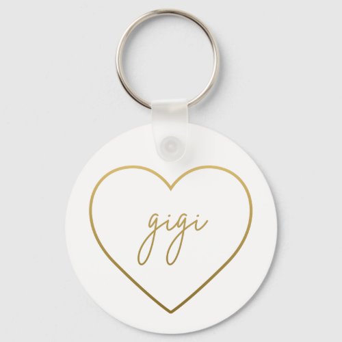 Gigi Elegant Golden Gradient Heart Grandma Gift Keychain