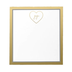 Gigi Elegant Golden Gradient Heart Grandma Gift  Notepad