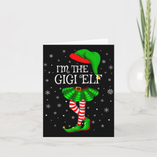 Gigi Elf Christmas Matching Family Women Girls Elf Card