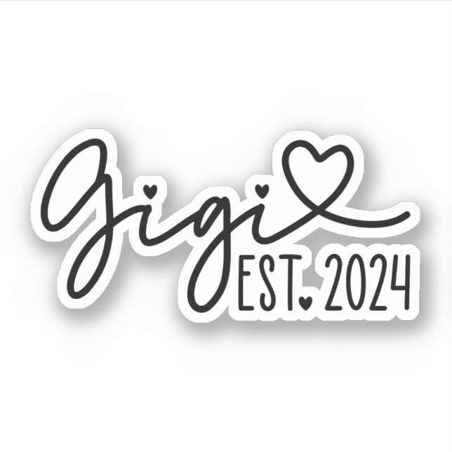 Gigi Est 2024 New Grandmother Grandma Sticker (Front)