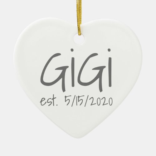 Gigi Established Date Ceramic Ornament