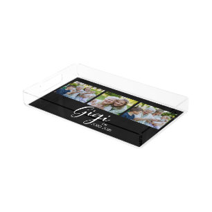 Gigi Established Script Black 3 Photo Acrylic Tray