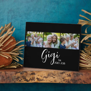 Gigi Established Script Black 3 Photo Plaque