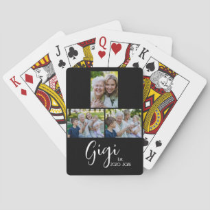 Gigi Established Script Black 3 Photo Poker Cards