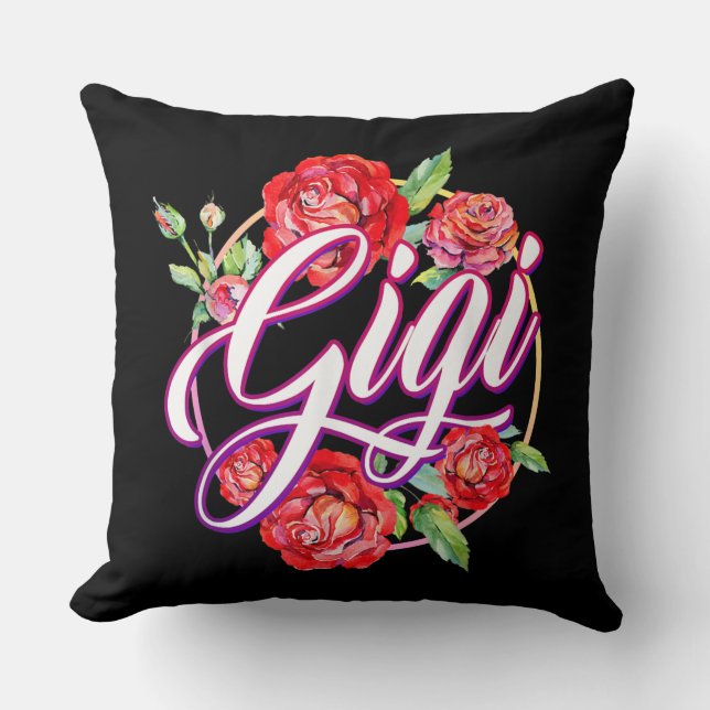 Gigi Floral Women Gigi Grandma Mother's Day Throw Pillow (Front)