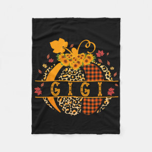 Gigi Leopard Print Pumpkin For Grandma Gigi Women Fleece Blanket