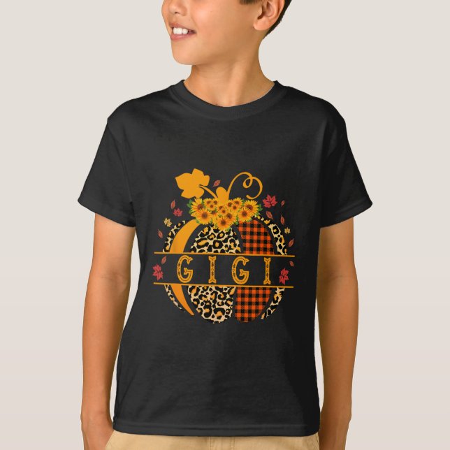 Gigi Leopard Print Pumpkin for Grandma Gigi Women  T-Shirt (Front)