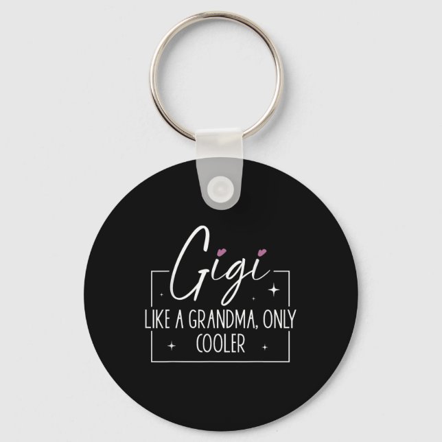 Gigi Like A Grandma Only Cooler Heart Mothers Day  Keychain (Front)