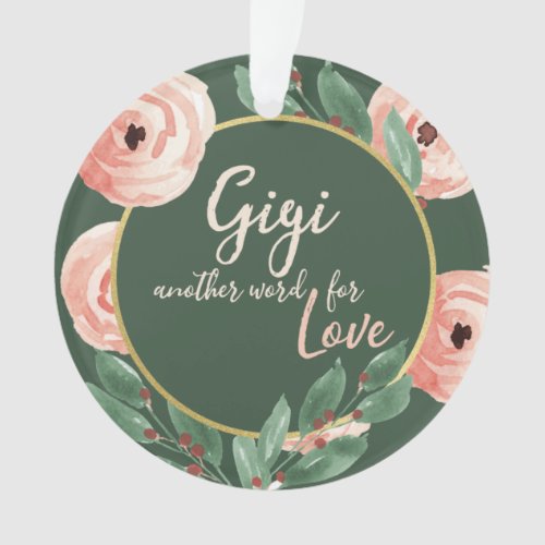 Gigi Love Floral Berry Rose with Photo Ornament