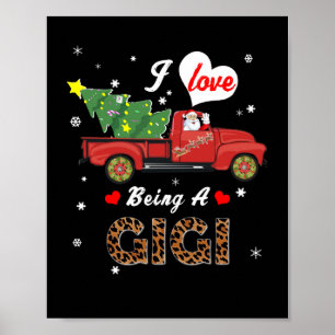 Gigi Lover I Love Being A Gigi Christmas Tree Poster