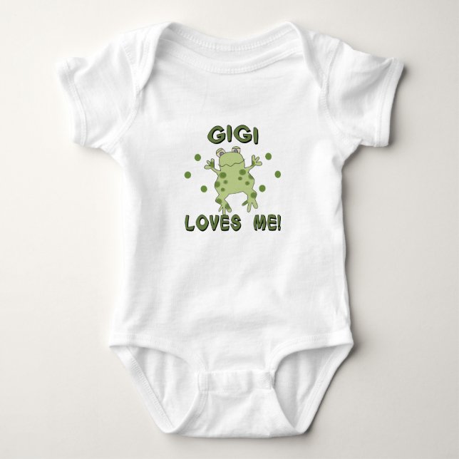 Gigi Loves Me Frog Baby Bodysuit (Front)