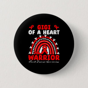 Gigi Of A Heart Warrior Heart Disease Boho Rainbow Button