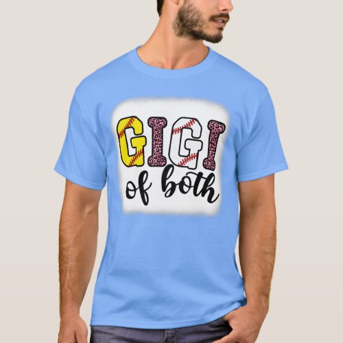 Gigi Of Both Funny Baseball Softball Sport Leopard T_Shirt