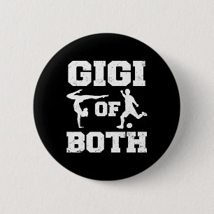 Gigi Of Both Gymnastics Soccer Funny Gymnast Sport Button