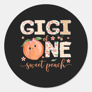 Gigi Of One Sweet Peach 1st Birthday Girl Party Classic Round Sticker