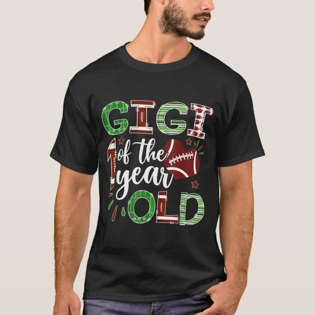 Gigi Of The 1 Year Old Football First Birthday Boy T-Shirt (Front)