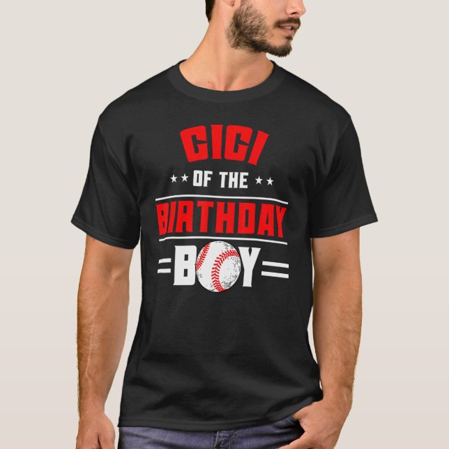 Gigi Of The Birthday Boy Baseball Theme Family Bda T-Shirt (Front)