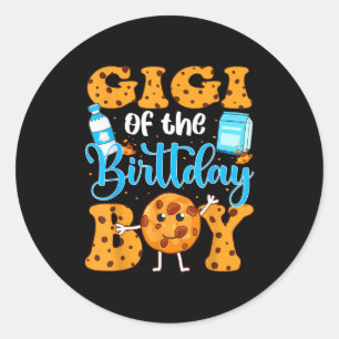Gigi Of The Birthday Boy Milk And Cookies 1st Birt Classic Round Sticker