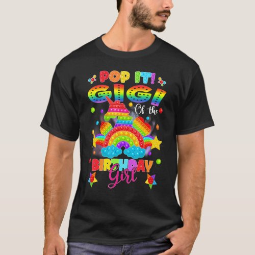 Gigi Of The Birthday Girl Unicorn Girls Rainbow Po T_Shirt