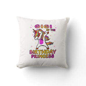 Gigi Of The Birthday Princess Girl - Grandma Dabbi Throw Pillow