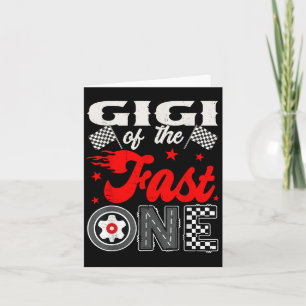 Gigi Of The Fast One 1st Birthday Racing Car Famil Card
