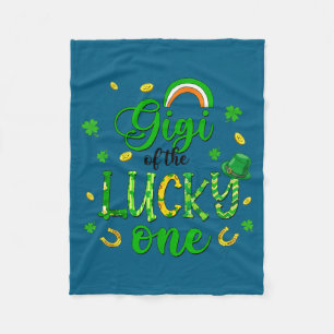 Gigi of the lucky one 1st birthday kids shamrock fleece blanket