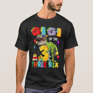 Gigi Of The Three Rex 3Rd Birthday Boy Dinosaur T T-Shirt
