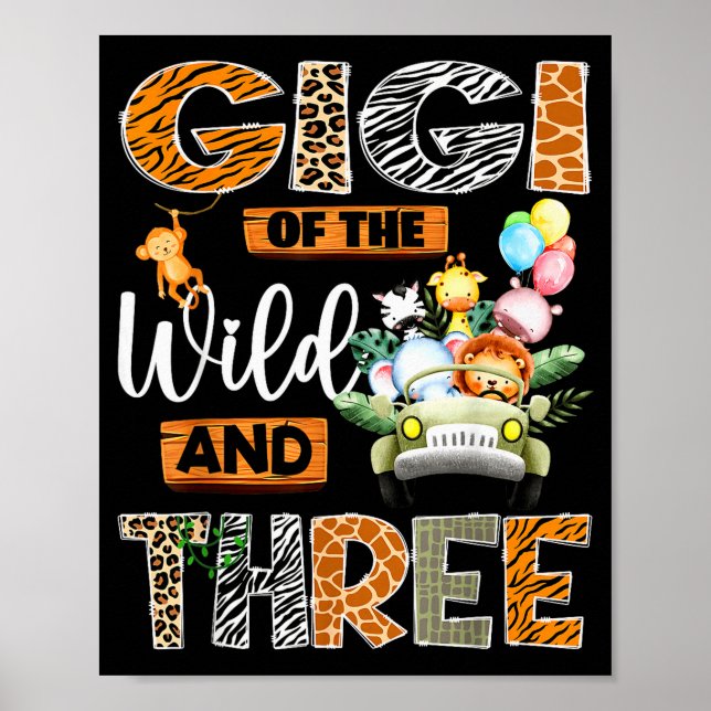 Gigi Of The Wild And Three 3rd Birthday Boy Safari Poster (Front)