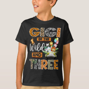 Gigi Of The Wild And Three 3rd Birthday Boy Safari T-Shirt