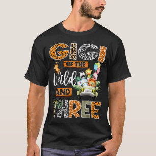 Gigi Of The Wild And Three 3rd Birthday Boy Safari T-Shirt