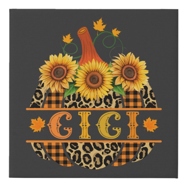 GiGi Pumpkin Leopard Print Sunflower Buffalo Plaid (Front)