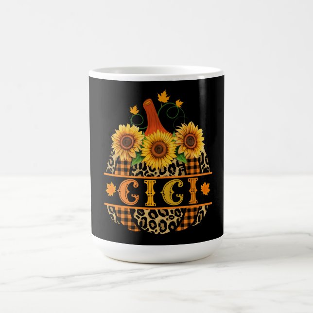 GiGi Pumpkin Leopard Print Sunflower Buffalo Plaid Coffee Mug (Center)