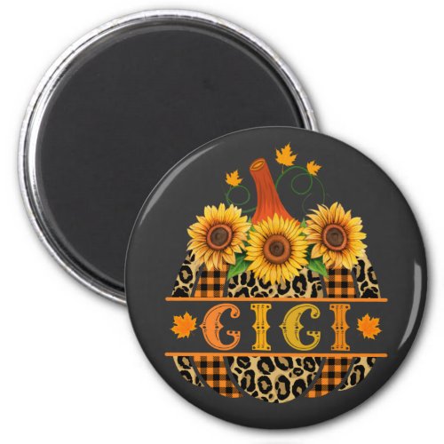 GiGi Pumpkin Leopard Print Sunflower Buffalo Plaid Magnet